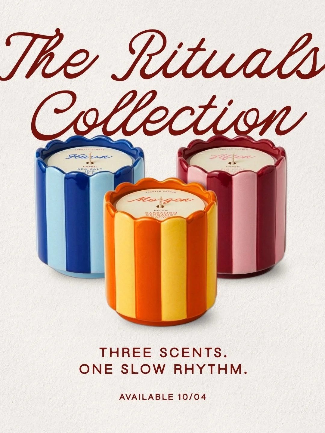 The Rituals Collection, designed for HVERDAG 🕯️🍊

A candle range built around the rhythm of the day &mdash; Morgen for slow mornings, Havn for the in-between, and Aften for softer evenings.

Each scent has its own colour, mood and packaging system,