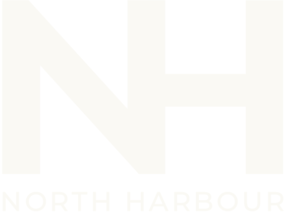Logo with stylized 'NH' and text 'North Harbour' beneath it.
