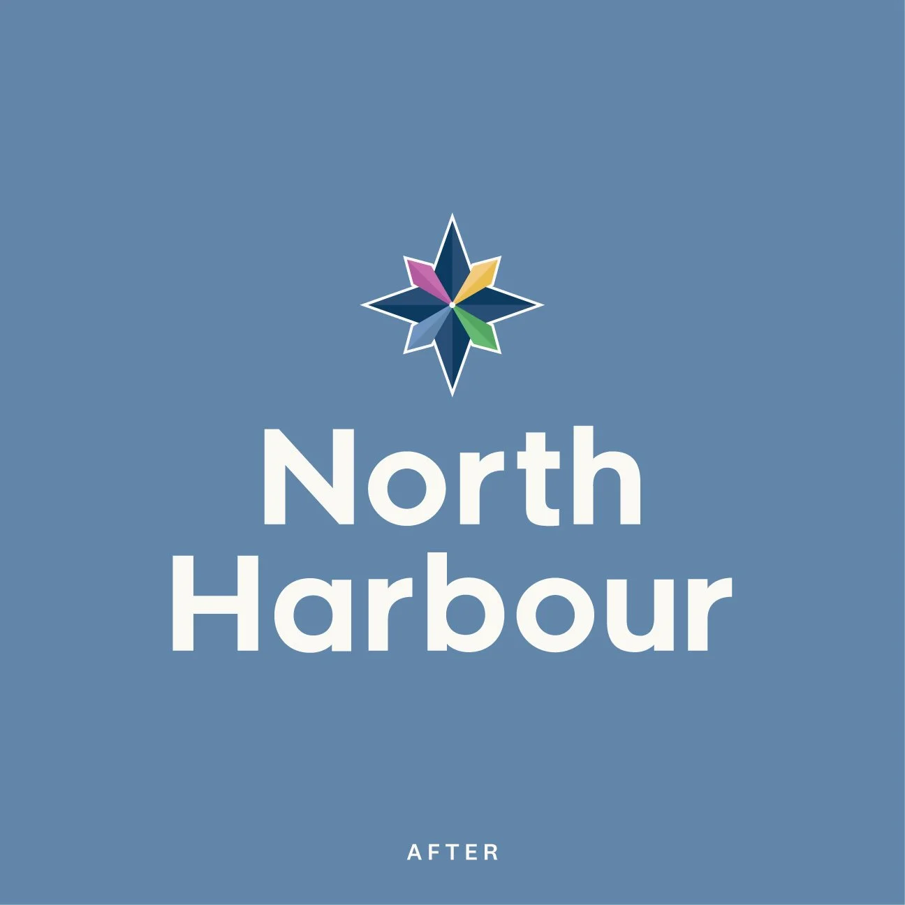 Cover image with a blue background and a multicolored star icon above the text 'North Harbour' and the word 'After' at the bottom.