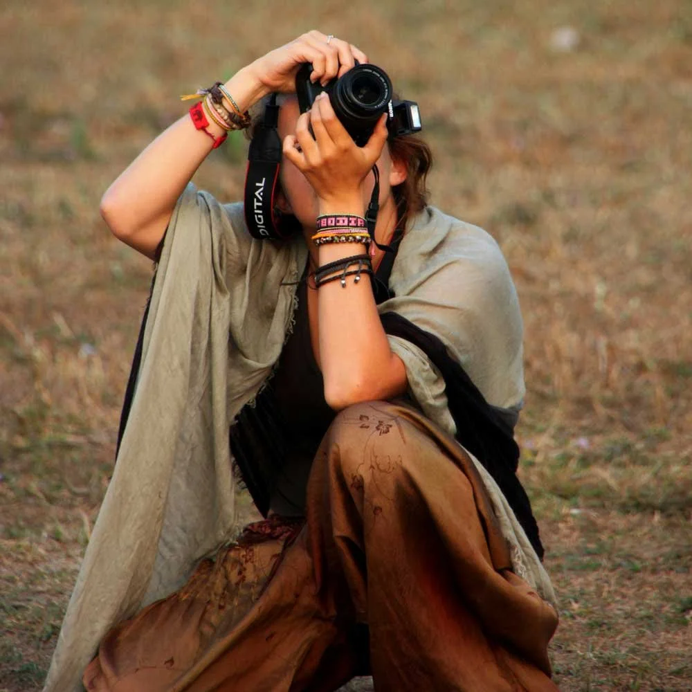 Photographer outdoors with camera