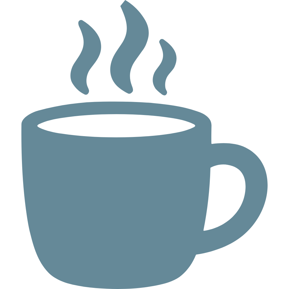 Coffee cup icon representing one-on-one support or conversation