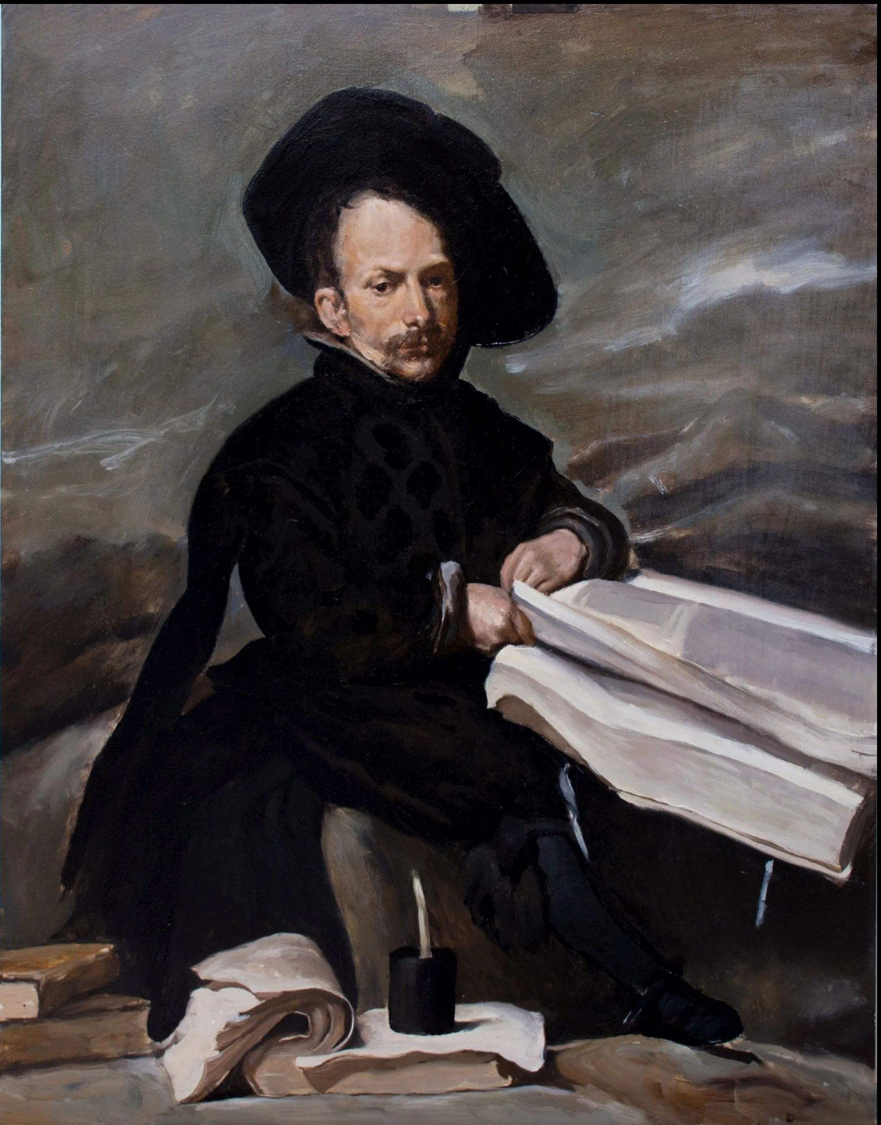 Huile sur panneau de bois : 70 × 55 cm