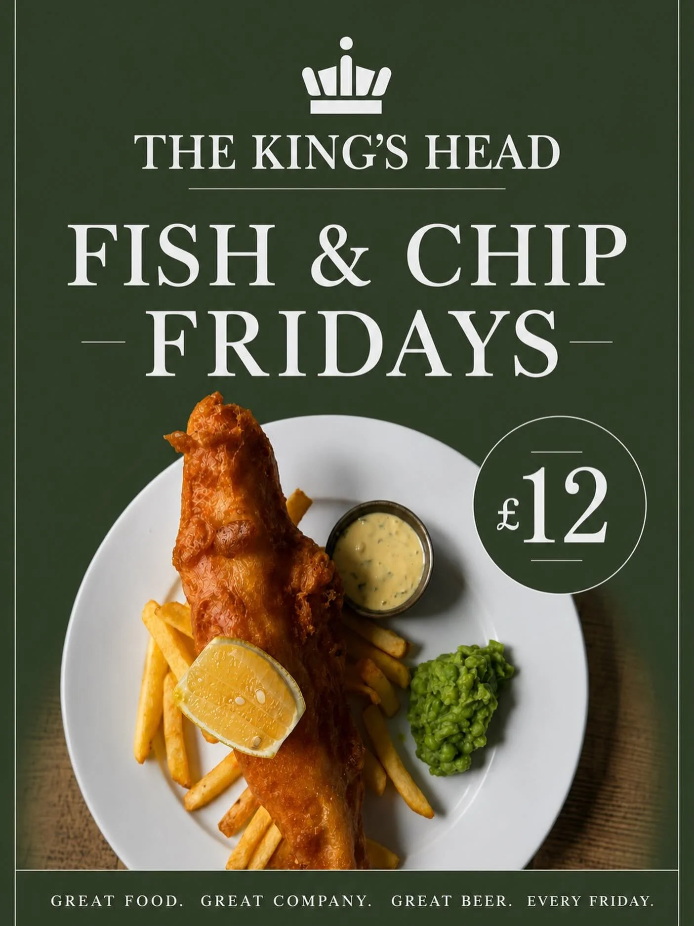 INTRODUCING&hellip;

🎣 Fish &amp; Chip Fridays! 🍻

Our famous beer-battered fish &amp; chips are now just &pound;12 every Friday! (And did you know it&rsquo;s also gluten free?)

Beat the cost-of-living blues and treat yourself to a proper pub clas