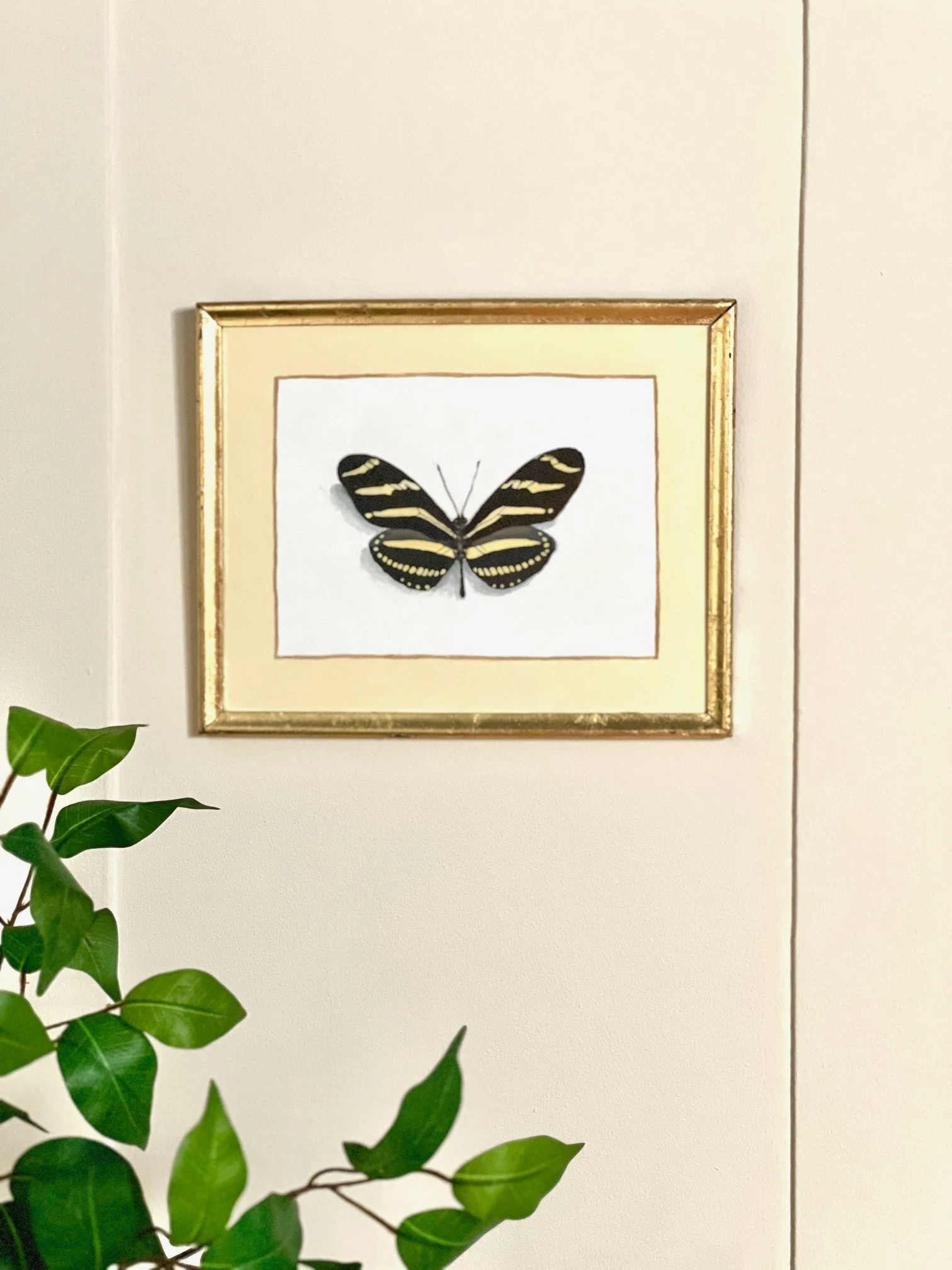 Hand Painted Zebra Longwing Butterfly.