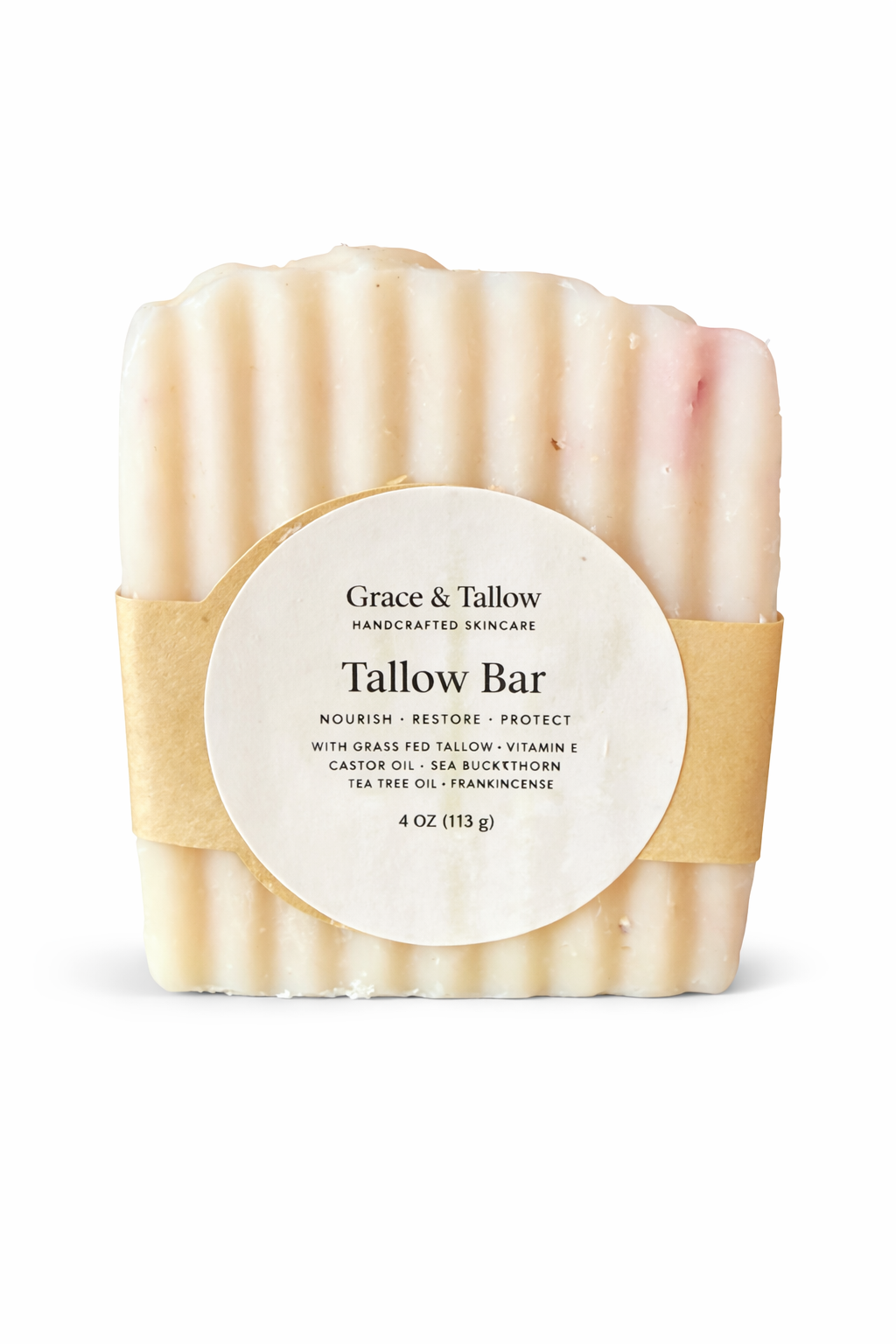 Grace & Tallow Handcrafted Soap- Nourish- Restore- Protect Tallow Bar 40z Bar