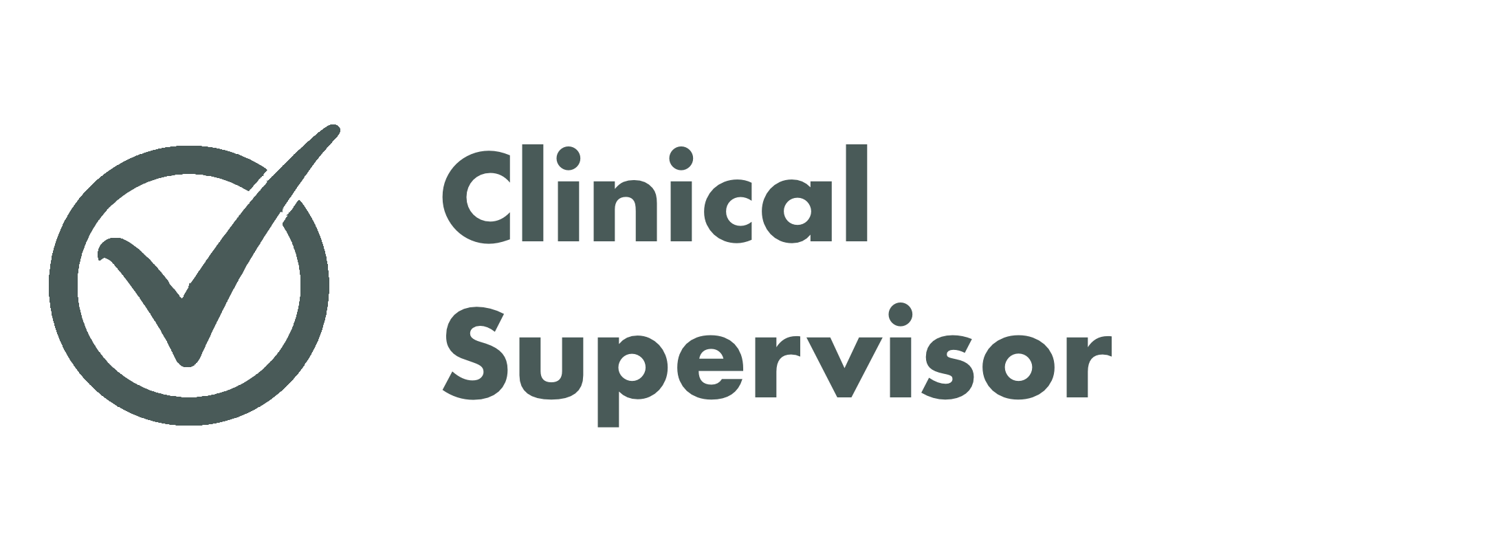 Logo with a checkmark inside a circle and the words 'Medical Clinical Supervisor'