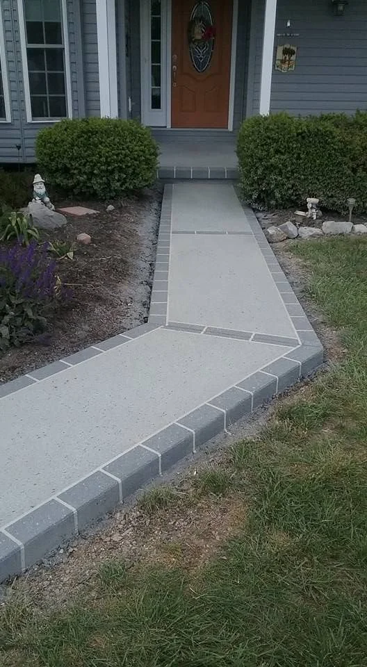 Outdoor walkway concrete coating, resurfacing. 