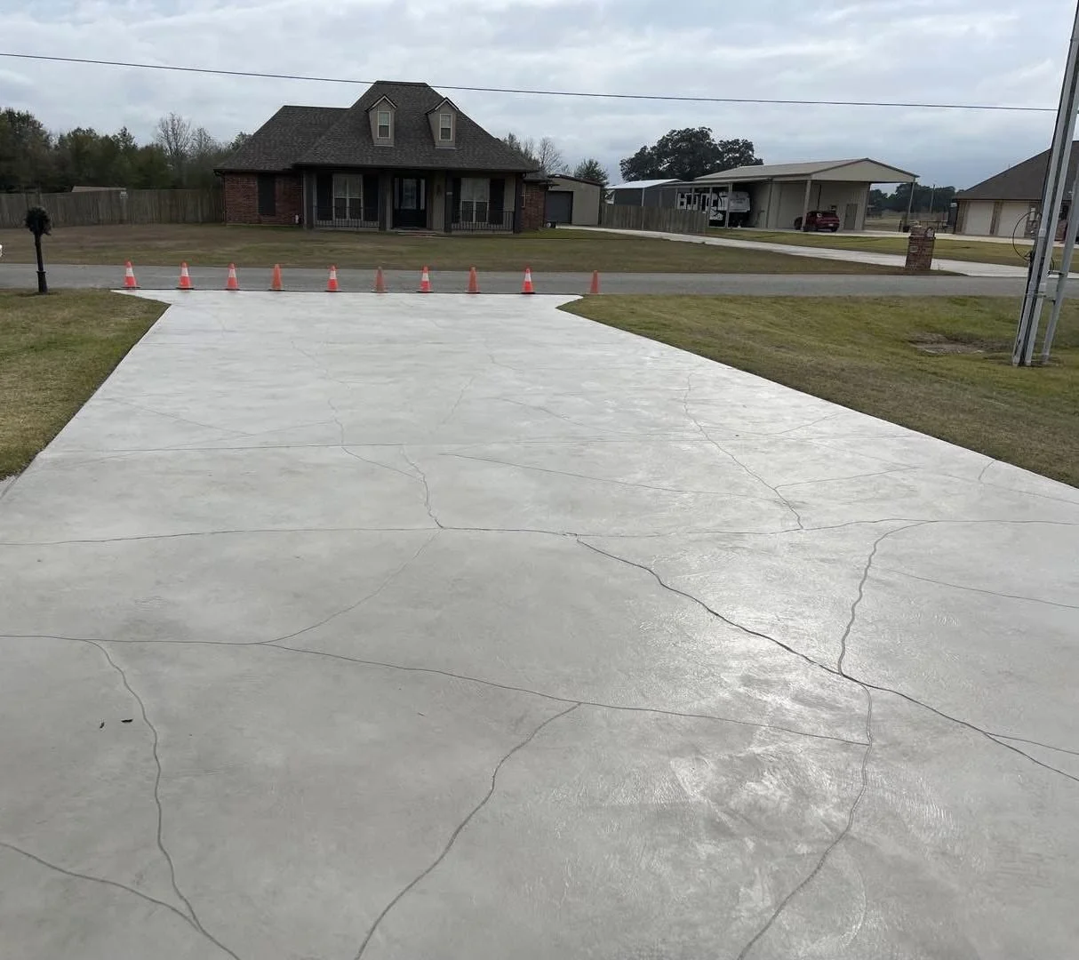 Grey, carved driveway - Baton Rouge, LA. 