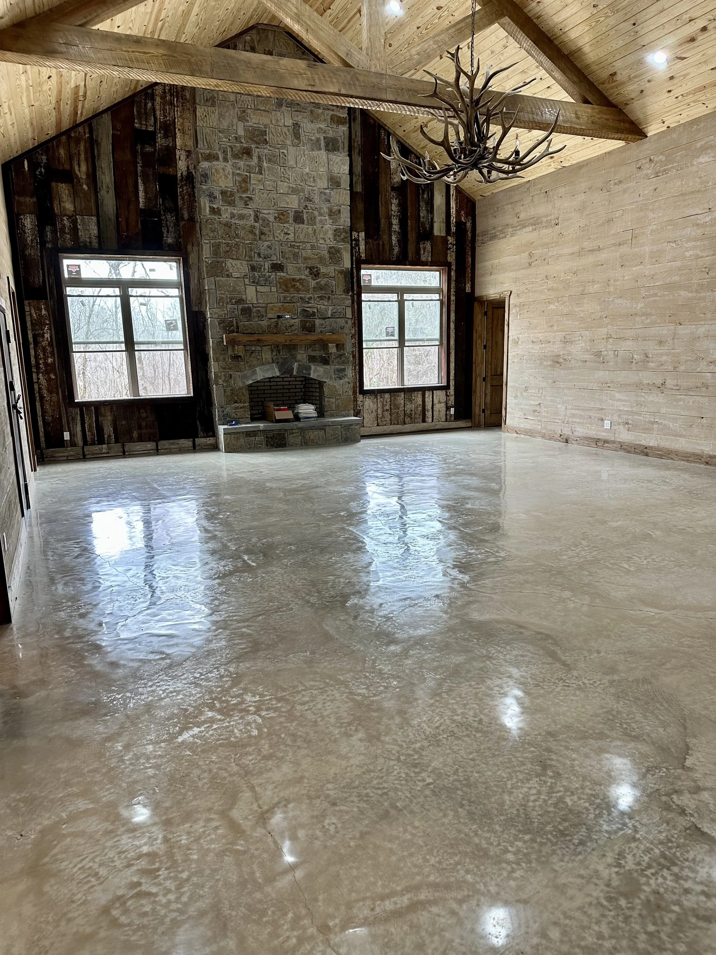 Polished concrete floor in new home, Denham Springs, LA