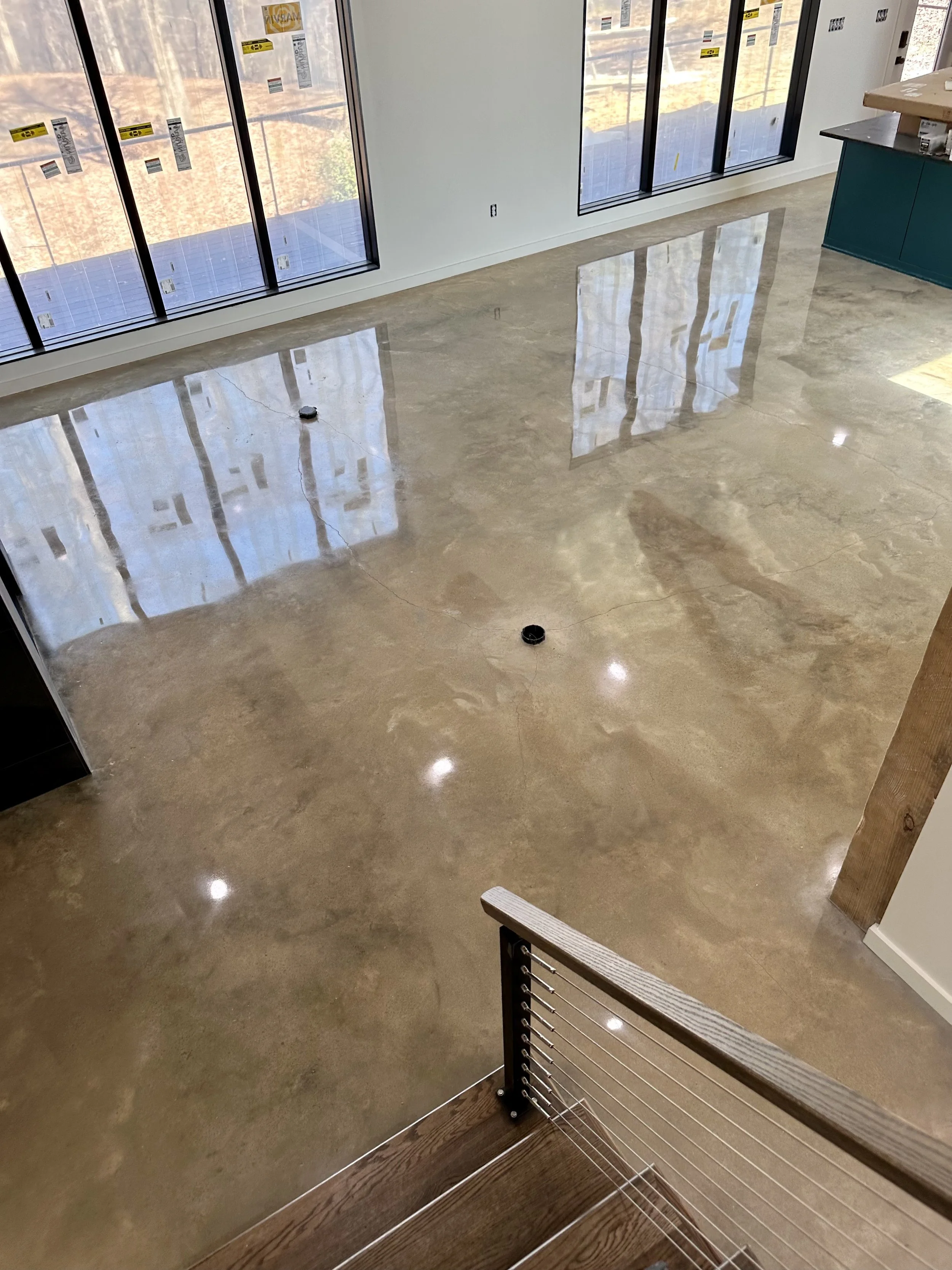 Polished concrete flooring in retail space, Denham Springs, LA