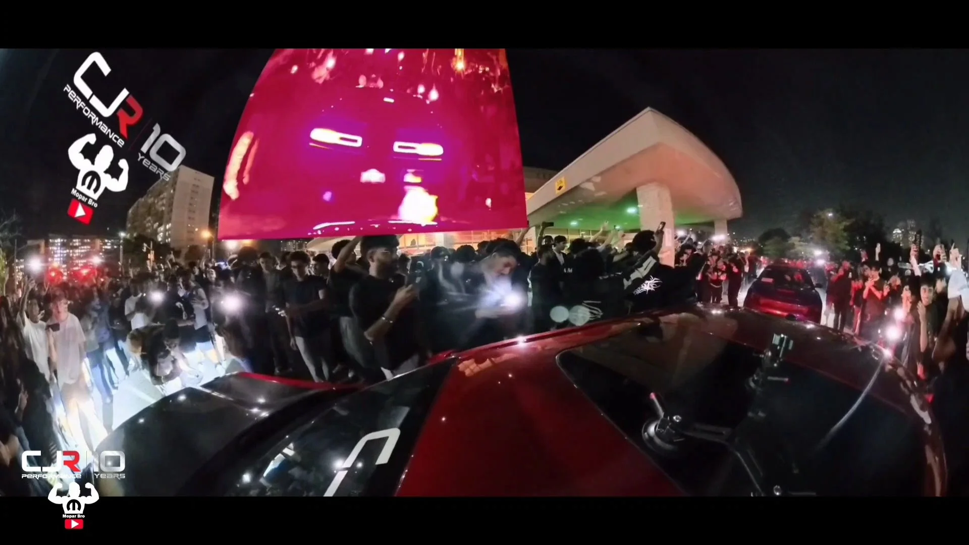 Hellcat 2-Step Revving & Spitting Flames at Car Show