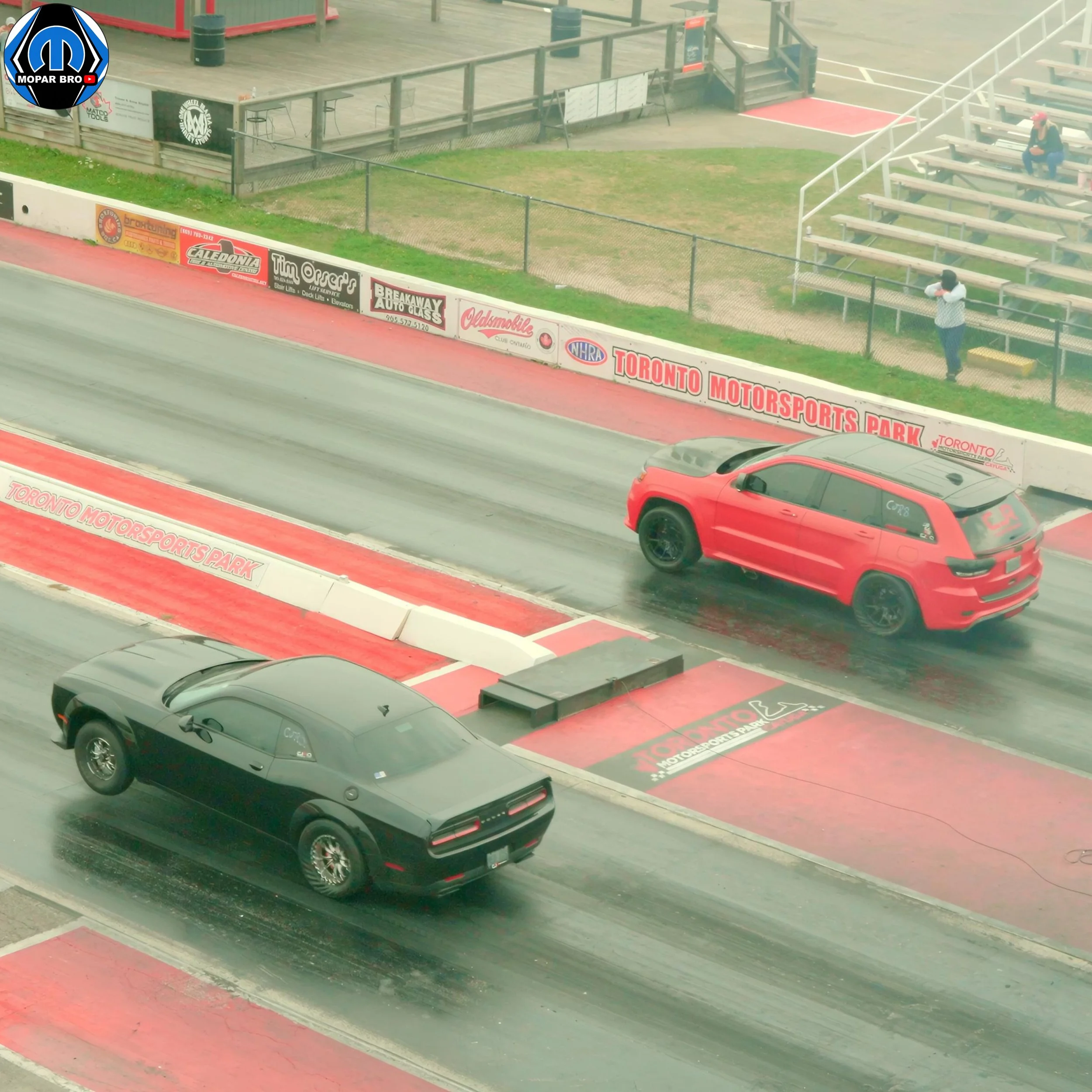 SUV vs Challengers at the Drag Strip — Jeep Trackhawk Takes On Dodge Challenger Lineup | Full Runs