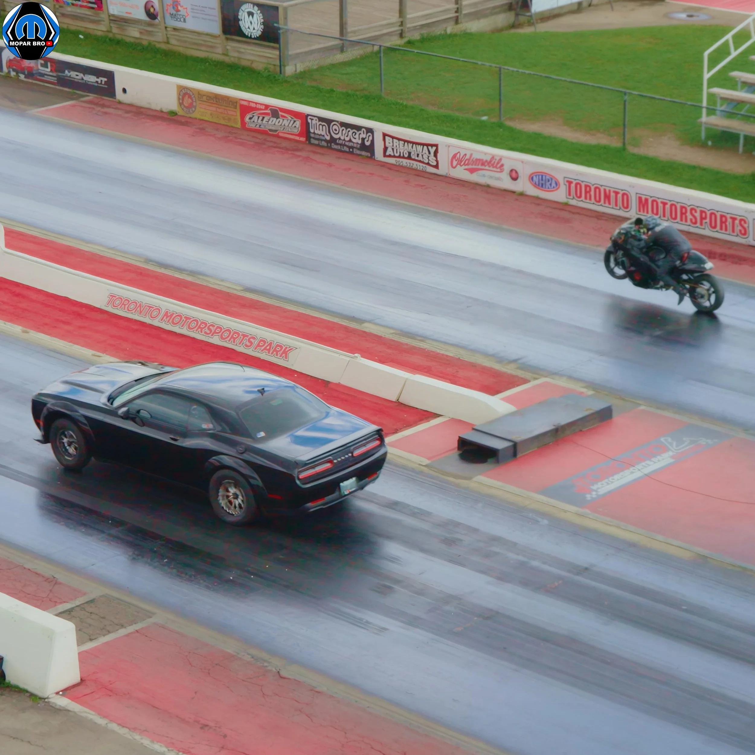 ​Car vs Motorcycle Drag Racing: Mopar Trackhawks & SRTs vs Stretched BIKES