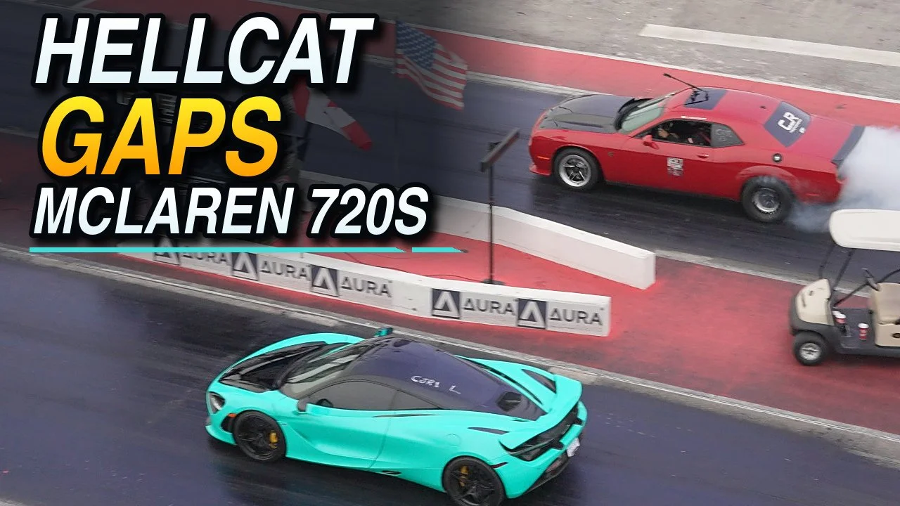 Dodge Challenger Hellcat vs McLaren 720S Drag Race