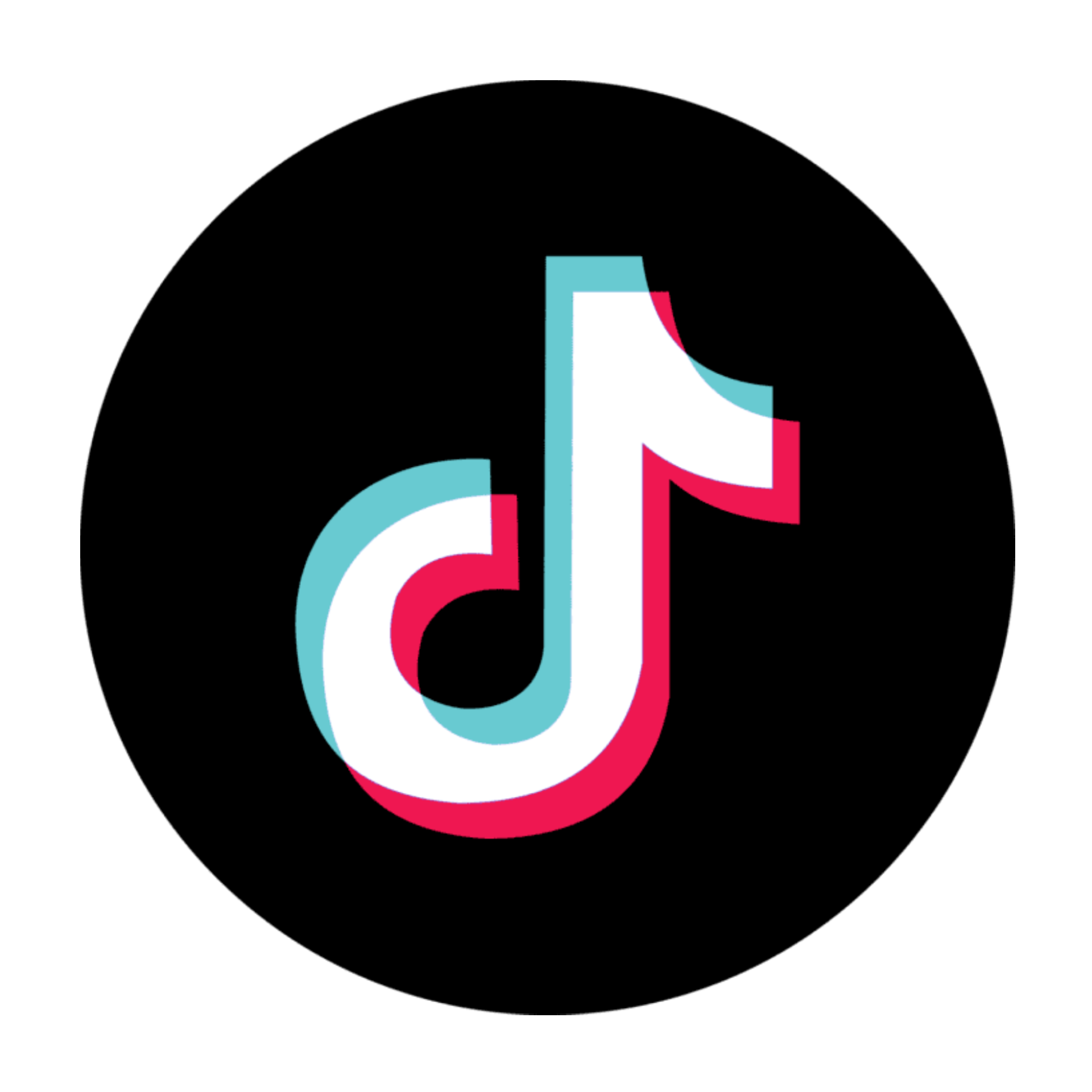 TikTok logo on a black background.