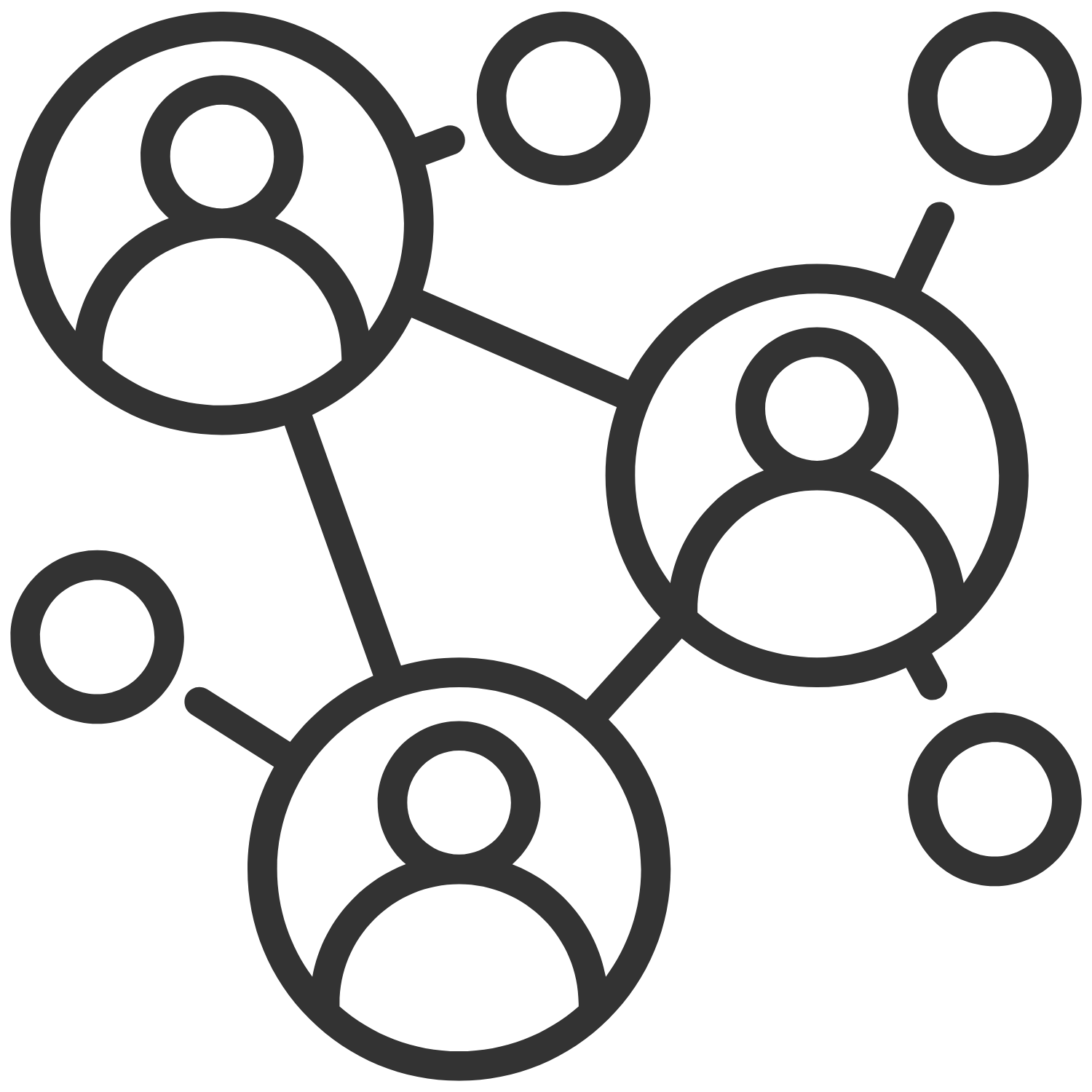 Connected circles and people