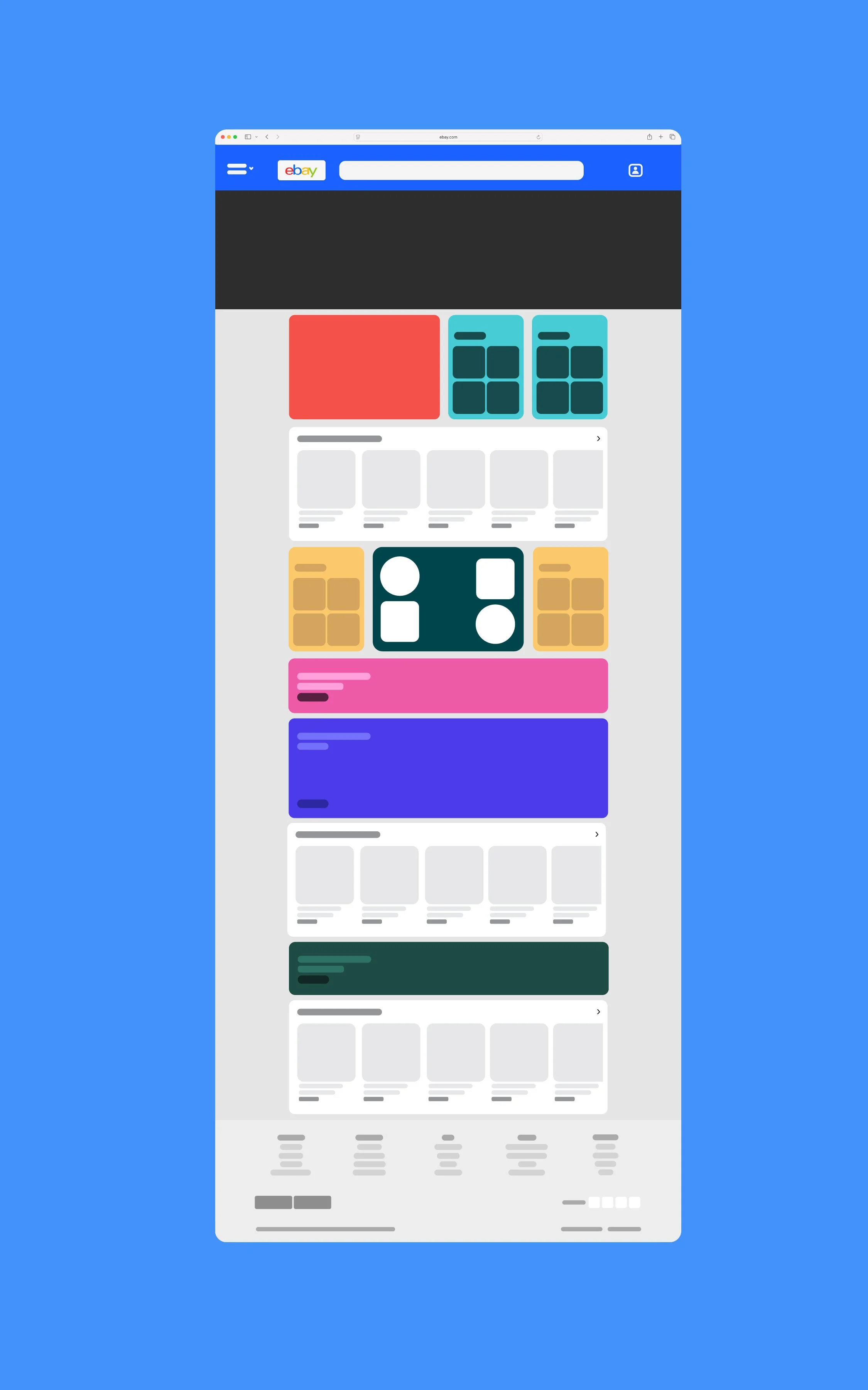 Vectorized ebay homepage