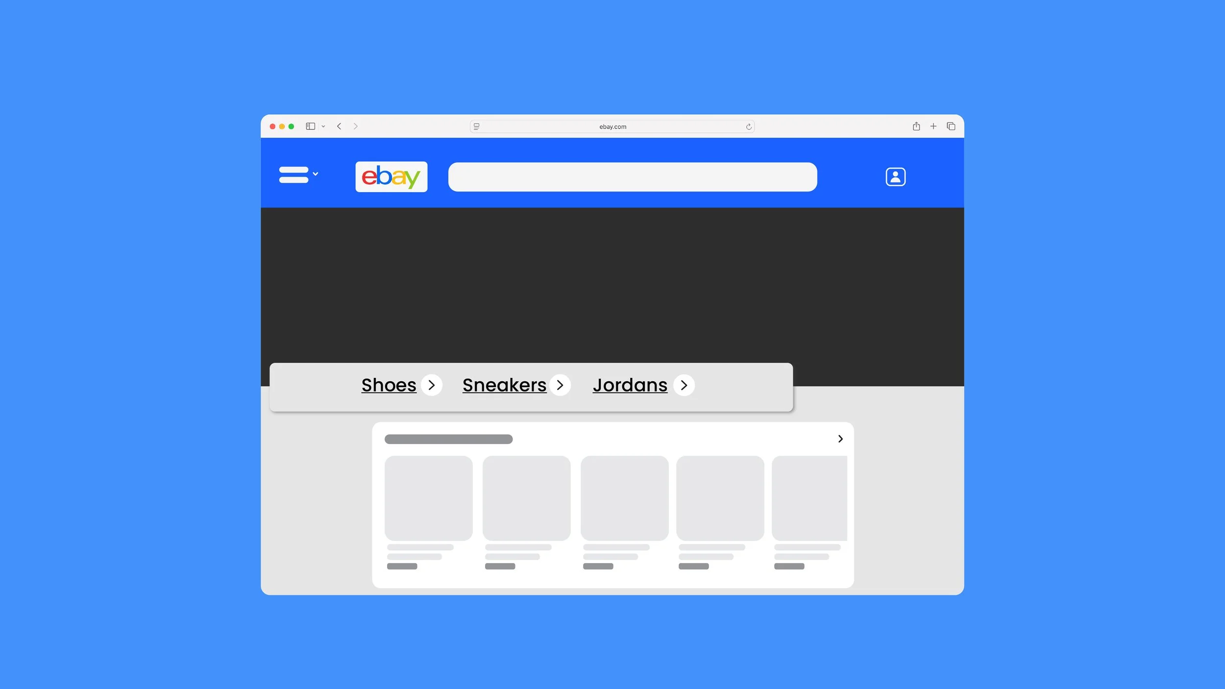 Ebay redesigned breadcrumbing feature highlight.