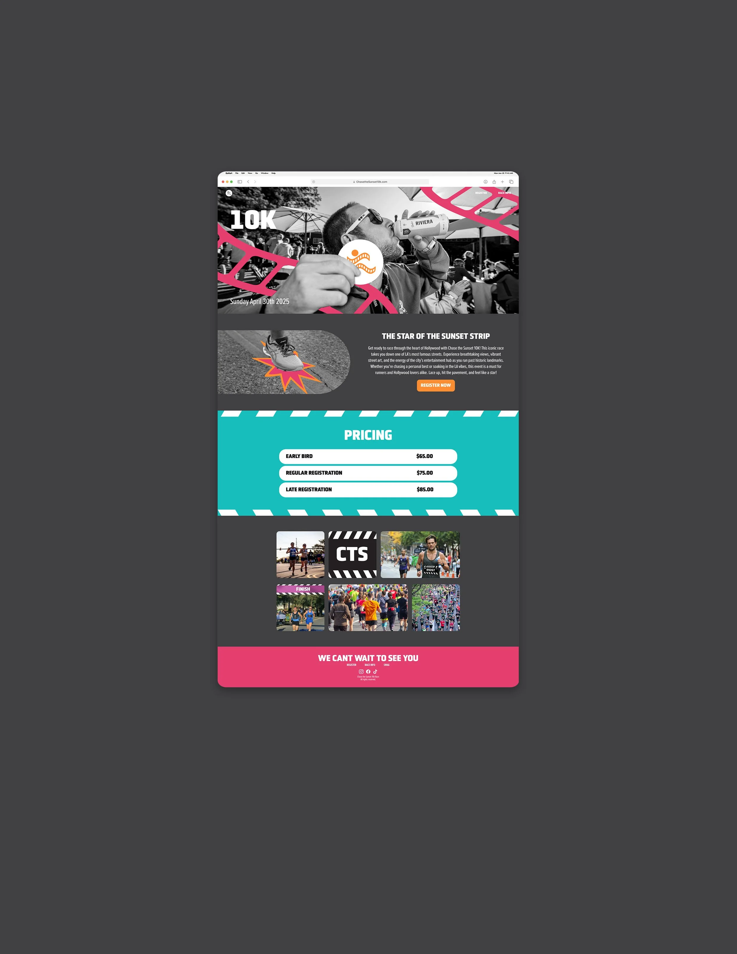 Race Information Full Page Display Grey Background