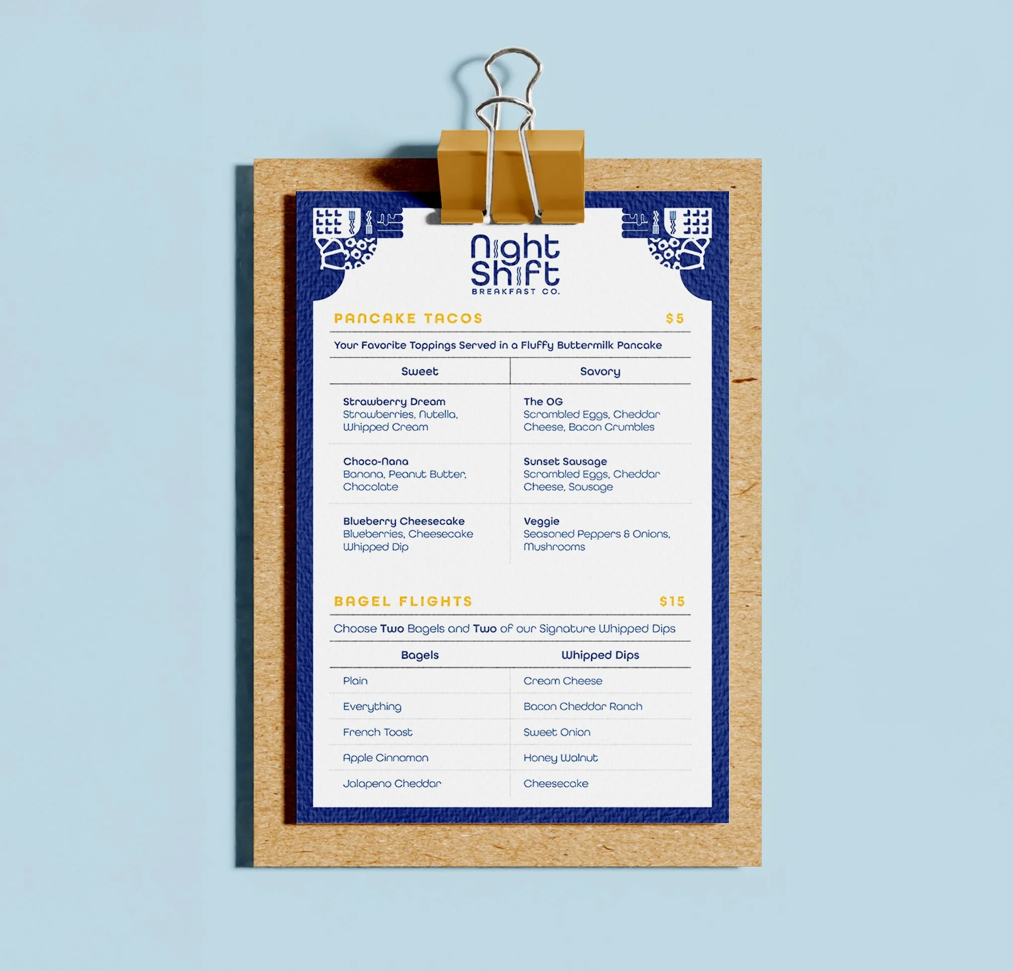Night Shift Menu Mockup Front Side