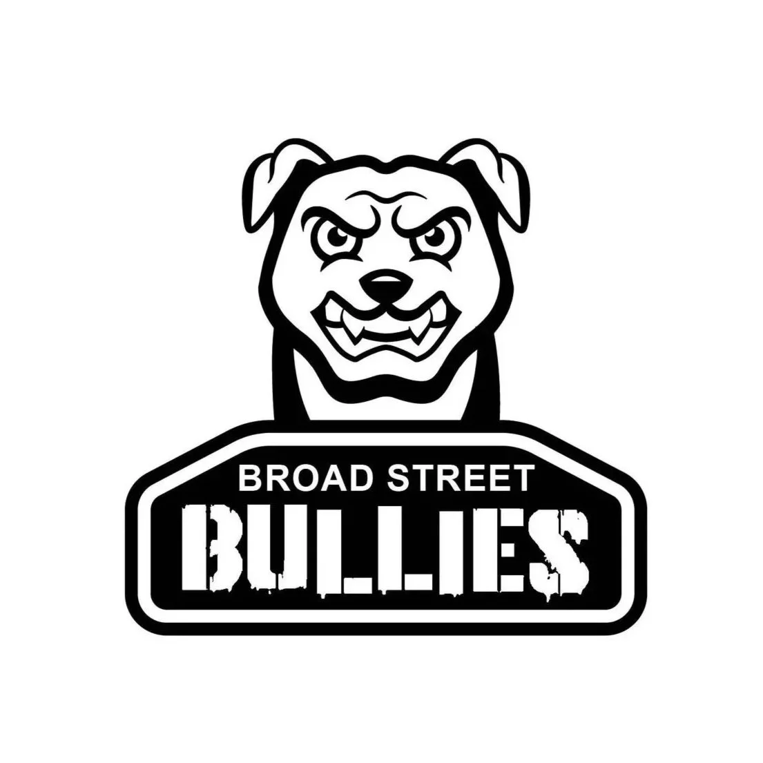 Broad Street Bullies Primary Logo, B&W, Light Background