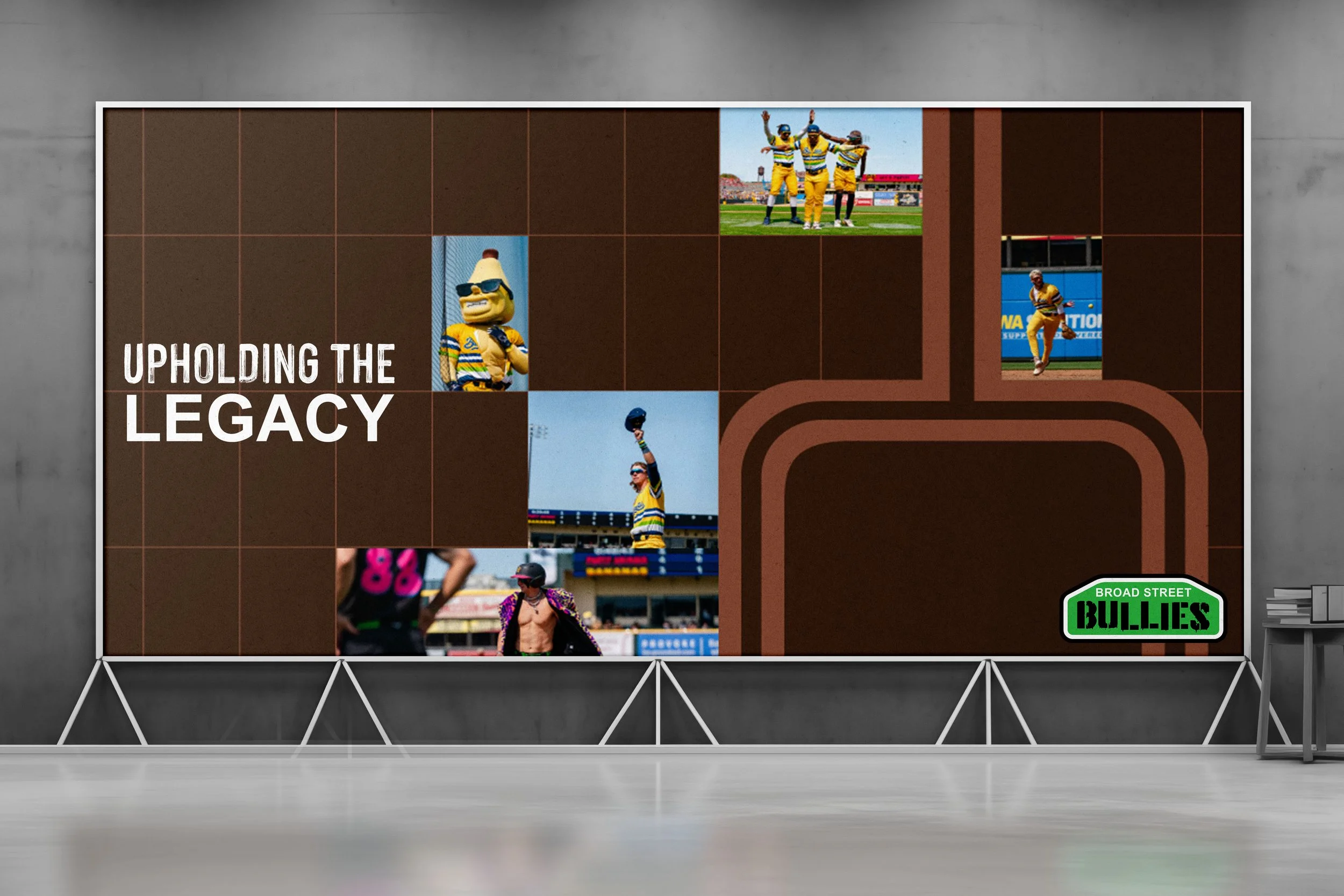 Broad Street Bullies Banana Ball Themed Press Banner