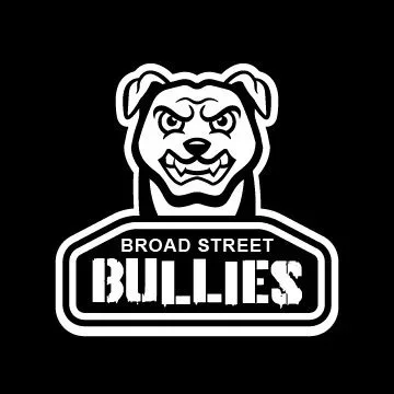 Broad Street Bullies Primary Logo, B&W, Dark Background