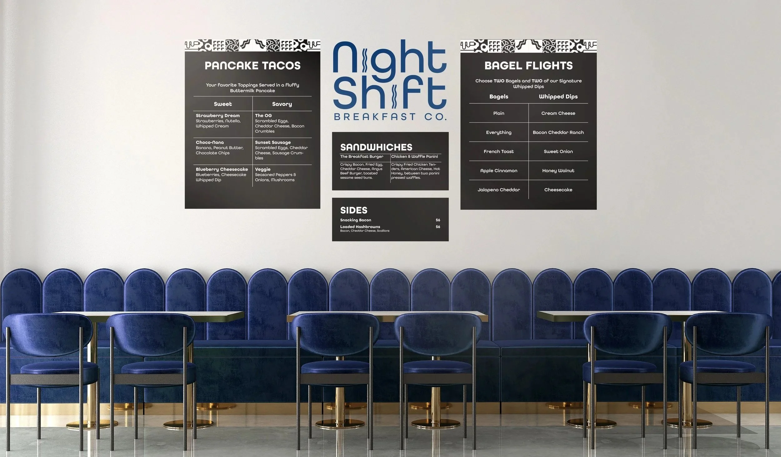 Night Shift  Store Wall Menu Mockup