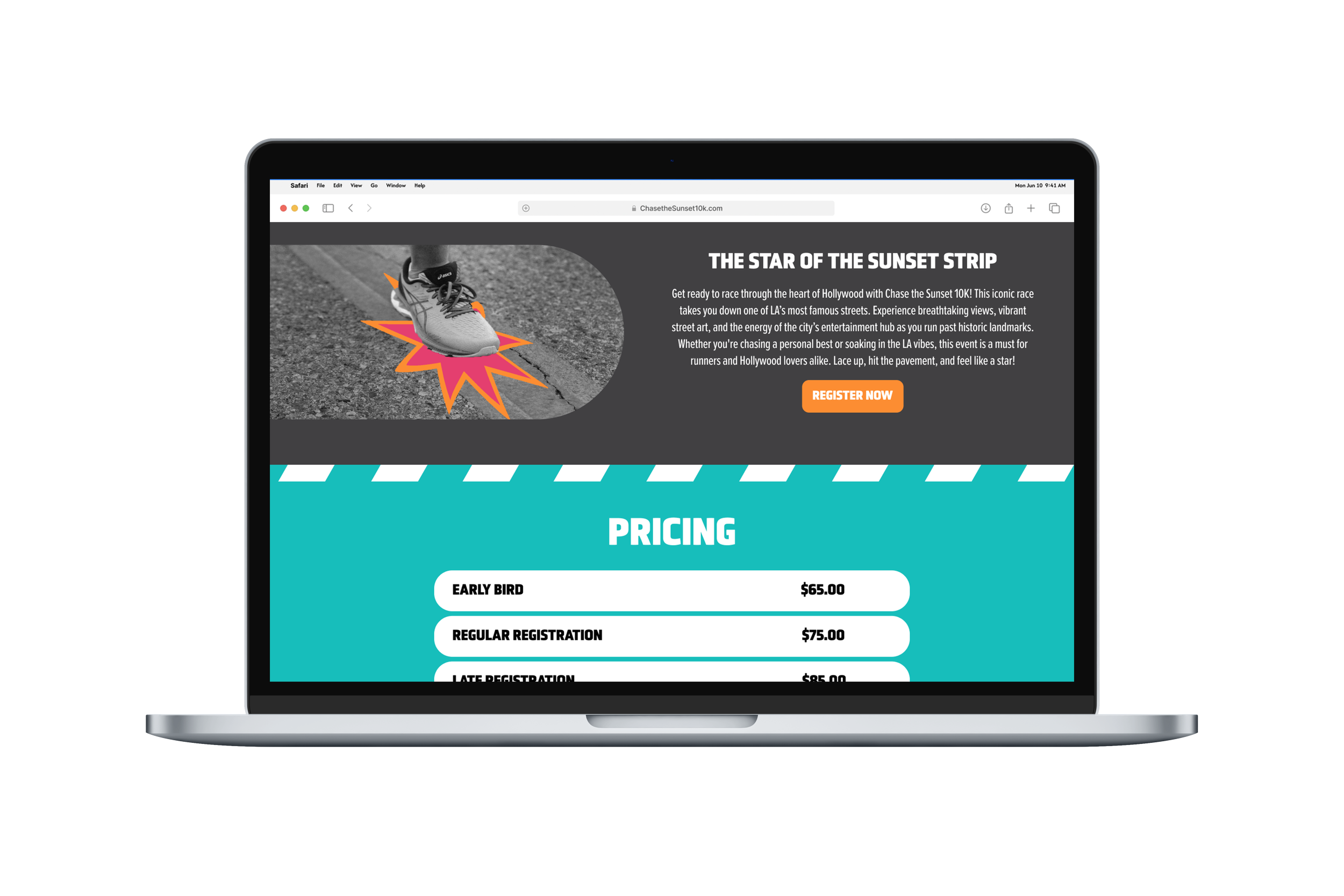 Race Information Page Laptop Mockup