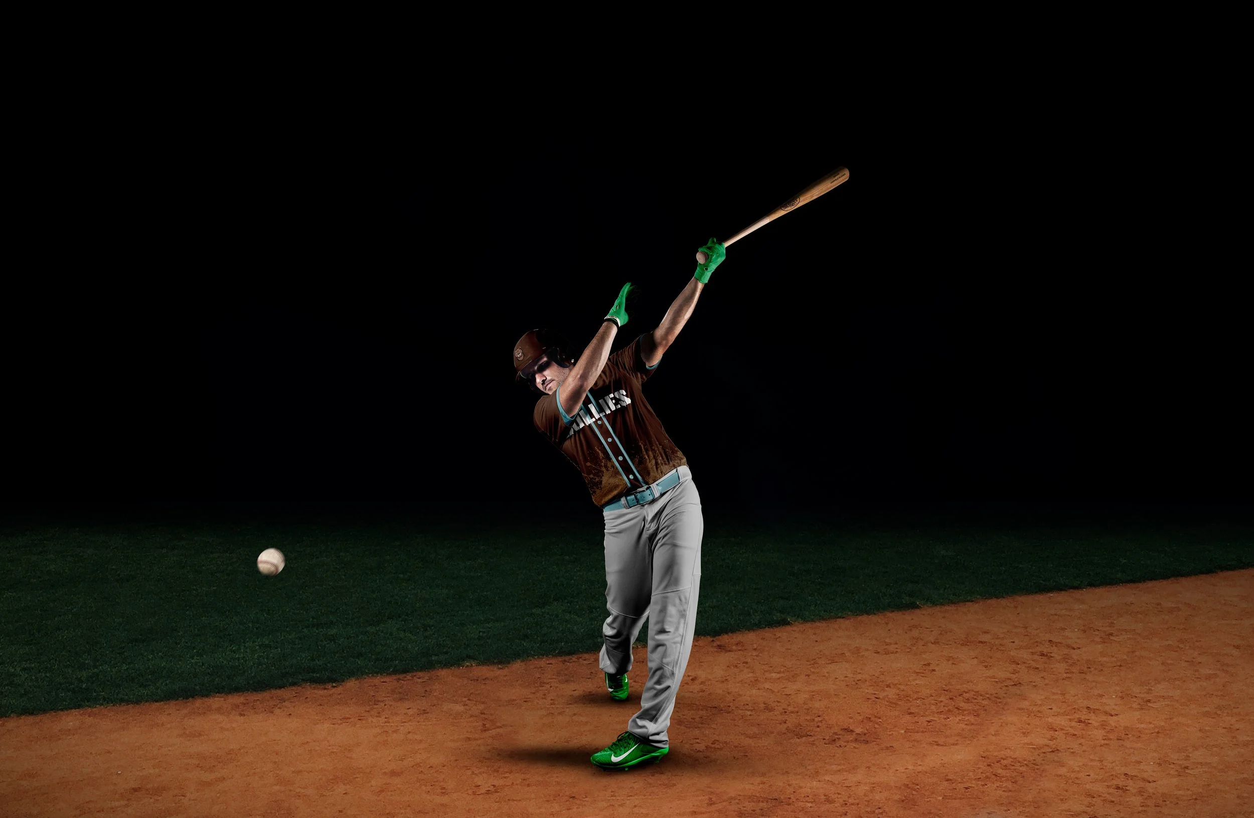 Broad Street Bullies Full Uniform Baseball Swing Mockup