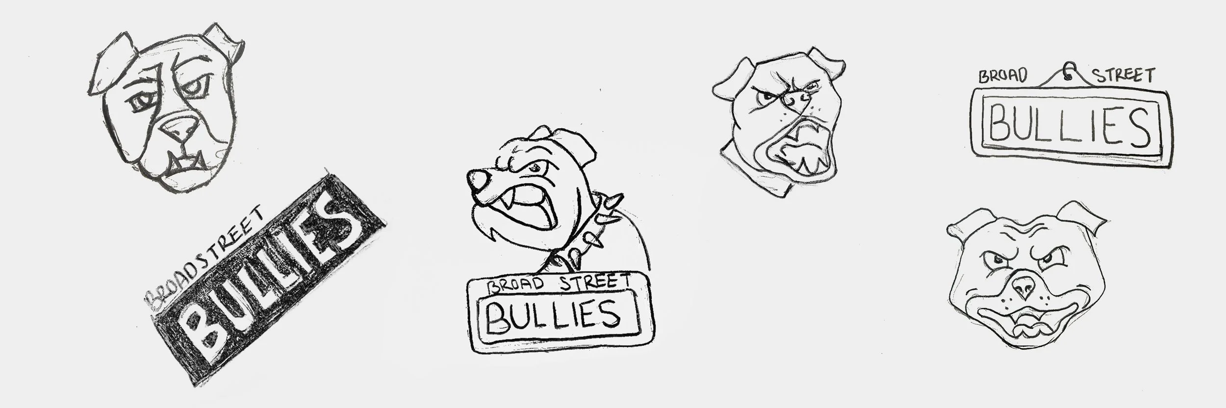 Broad Street Bullies Logo Sketches Process