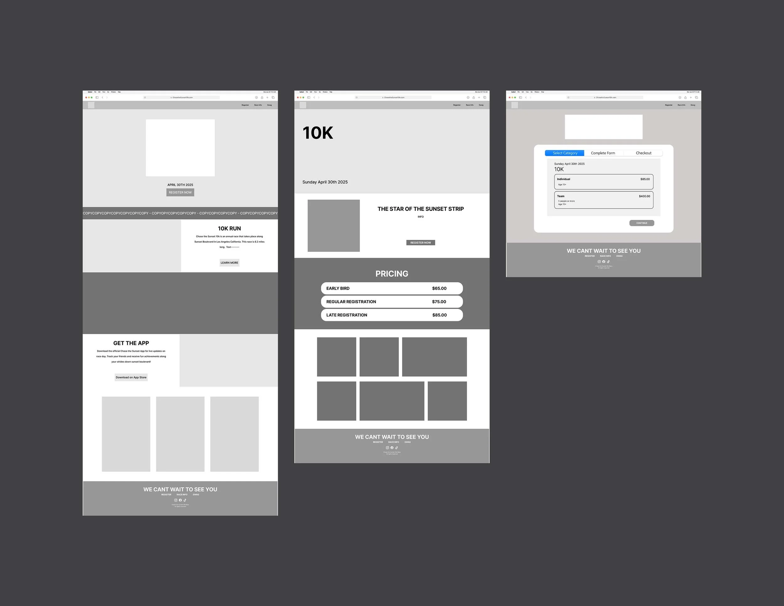 Website Lo-Fi Wireframes