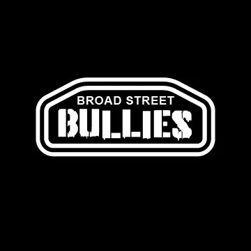 Broad Street Bullies Secondary Logo, B&W, Dark Background
