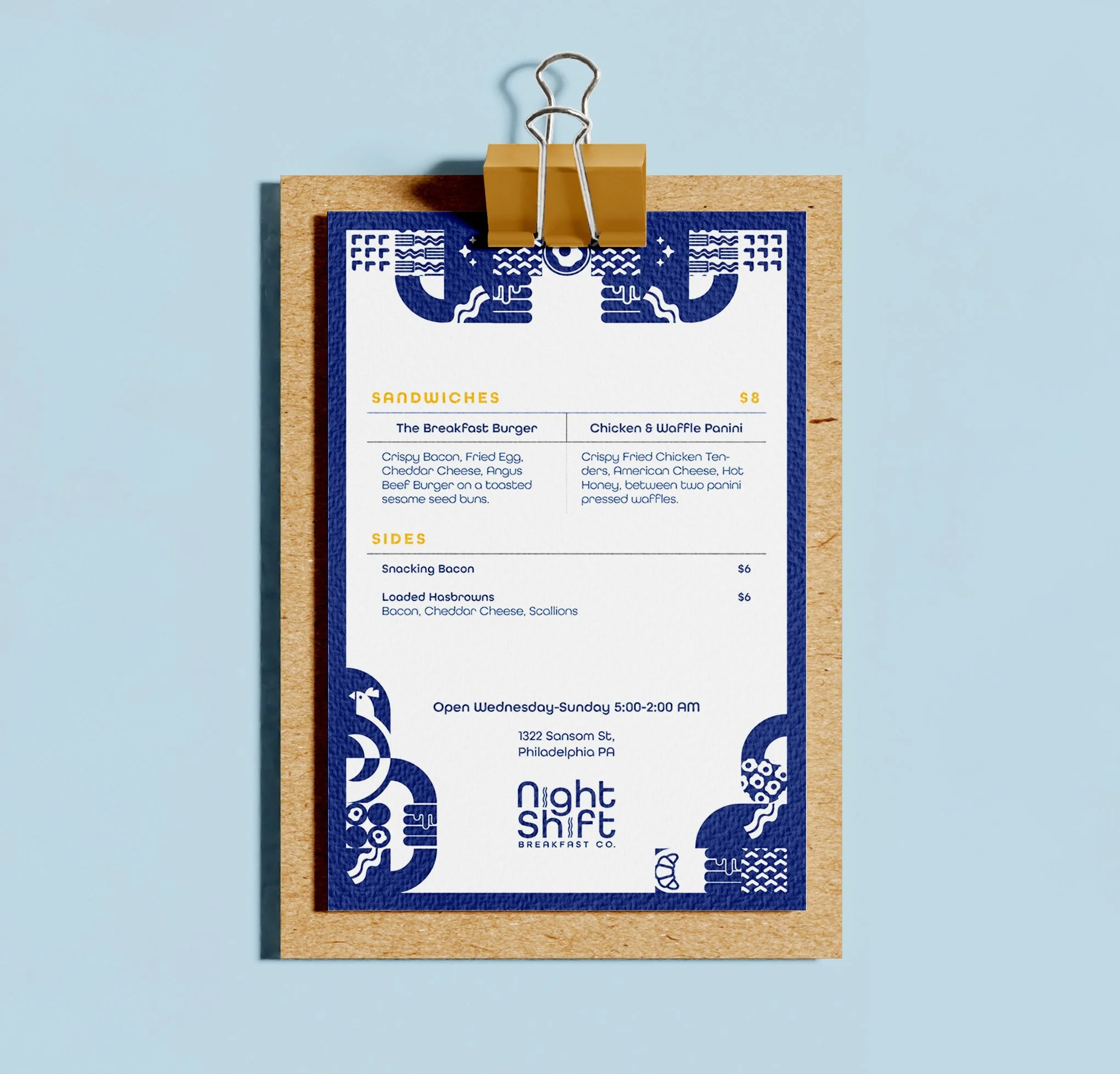 Night Shift Menu Mockup Backside