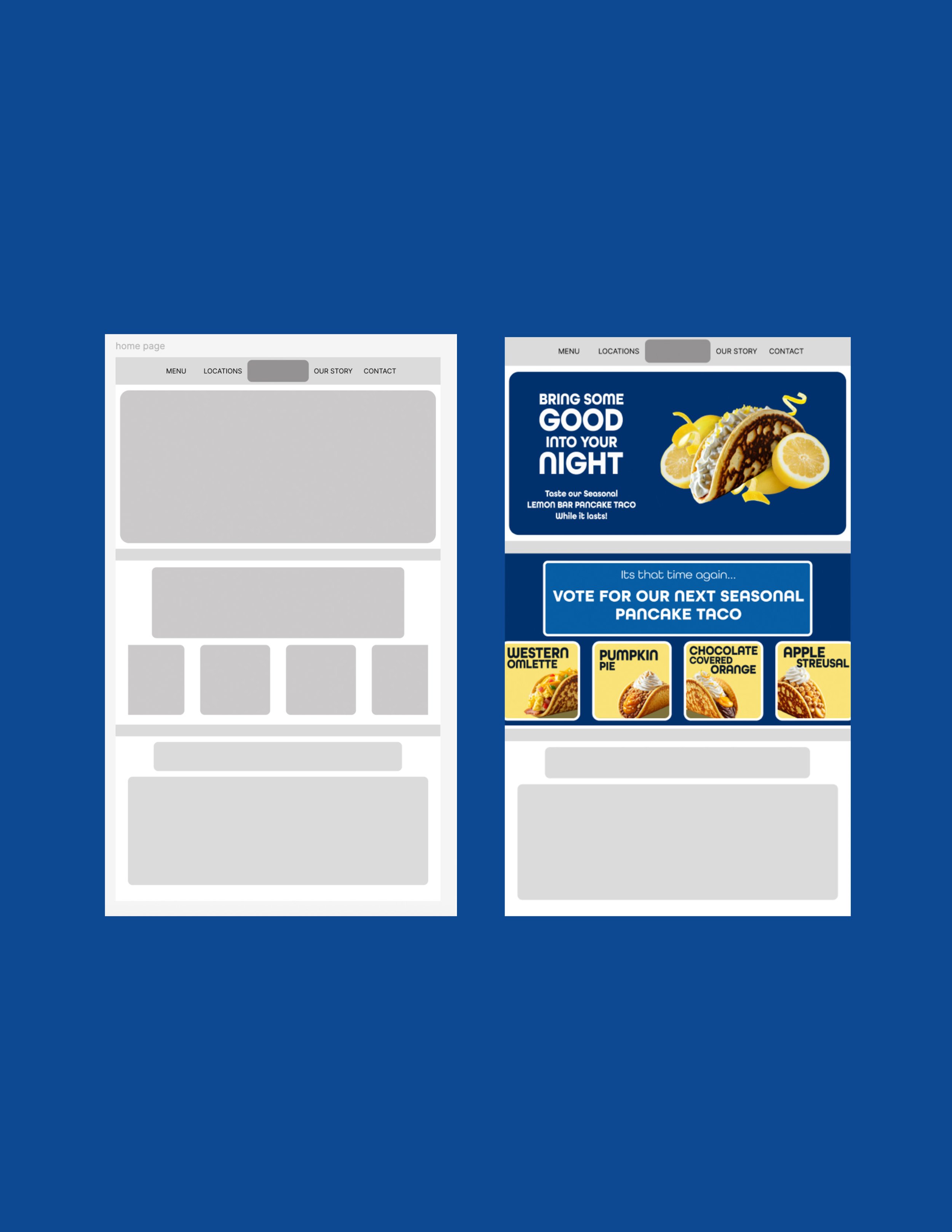 Night Shift Website Home Page Lo-Fi Wireframes