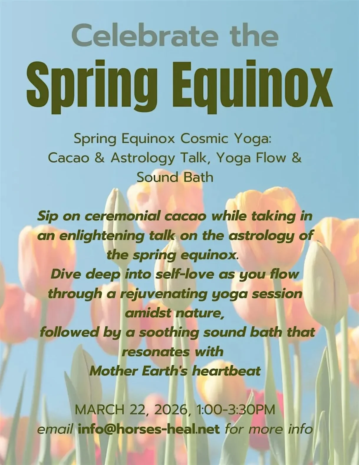 Join us in person to celebrate the Spring Equinox with a rejuvenating Cosmic Yoga session! Flow through mindful stretches as we align body and spirit with the energy of the season. Perfect for all levels&mdash;just bring your mat and good vibes. Let&