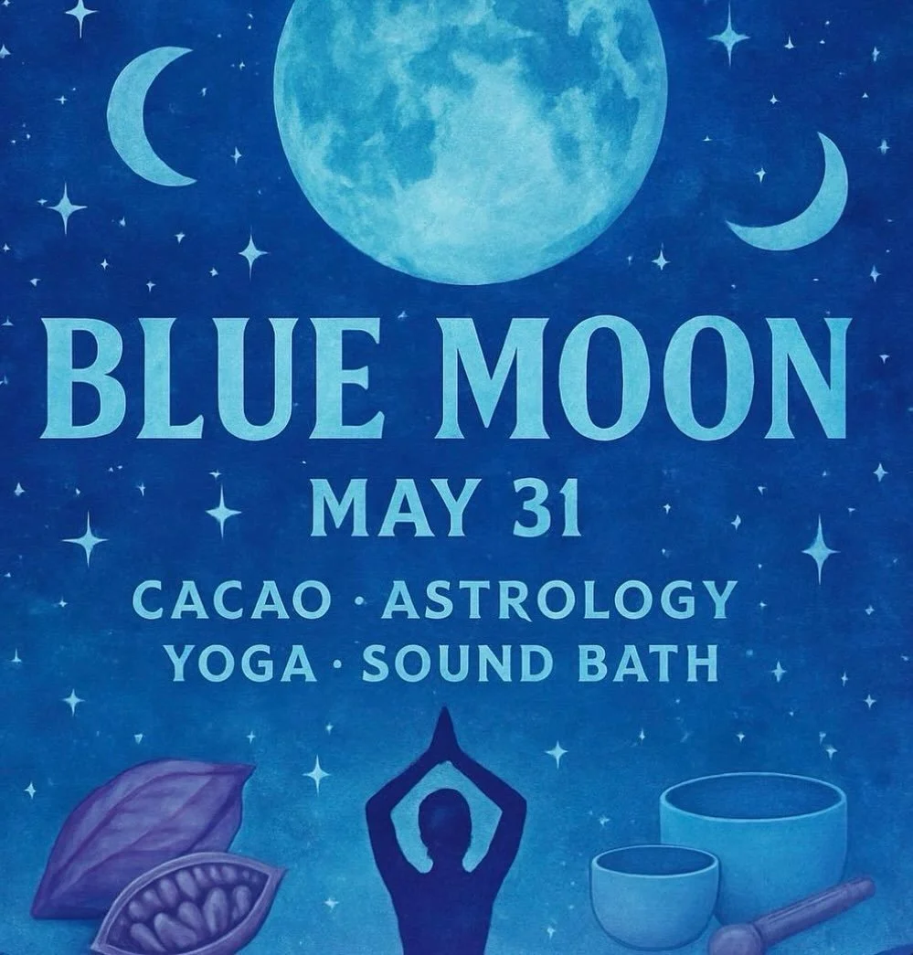 Celebrate the rare Blue Moon with heart-opening cacao, flowing yoga, and a relaxing sound bath on Camdazco Farms! There&rsquo;s a 2 for 1 deal until May 24th.  Link in bio!