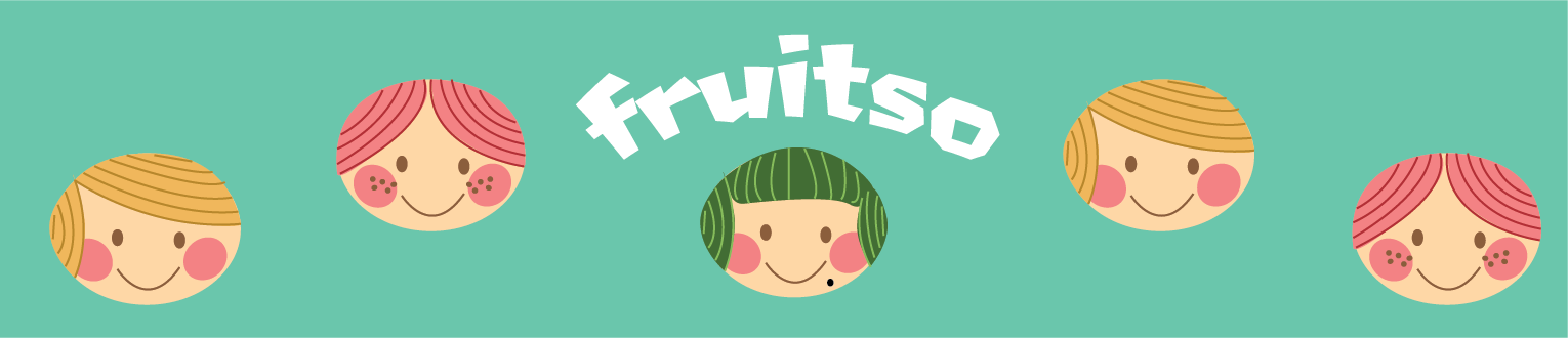 Header that reads "fruitso" with smiling faces on it