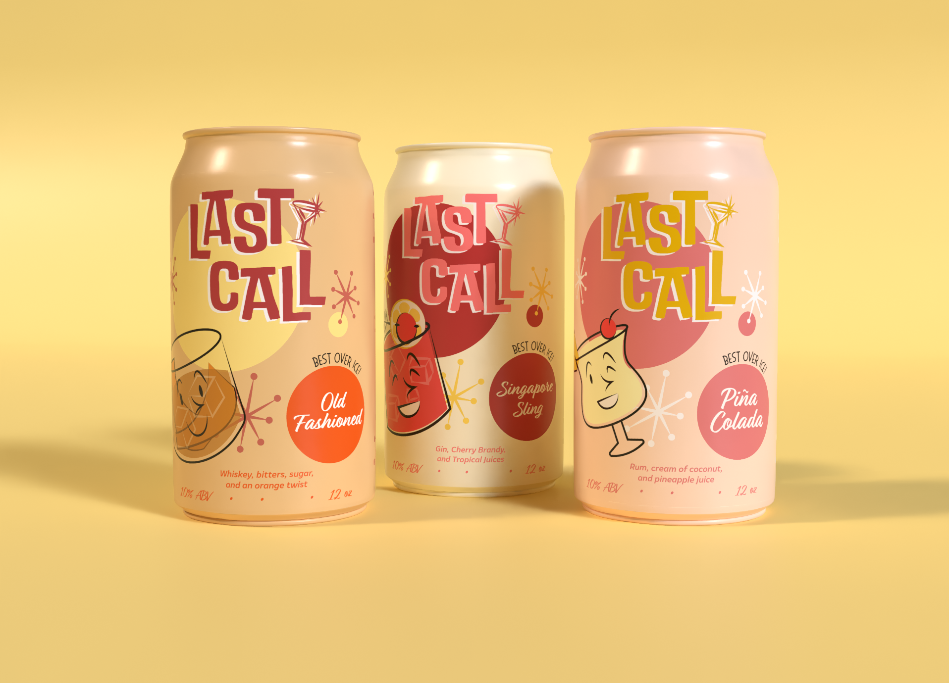 Three cans next to each other that all read "last call" and have various flavors on them