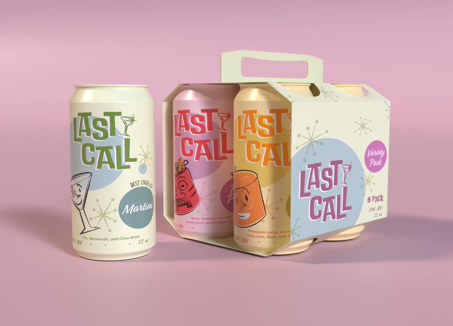 Variety pack box of three different "Last Call" cans