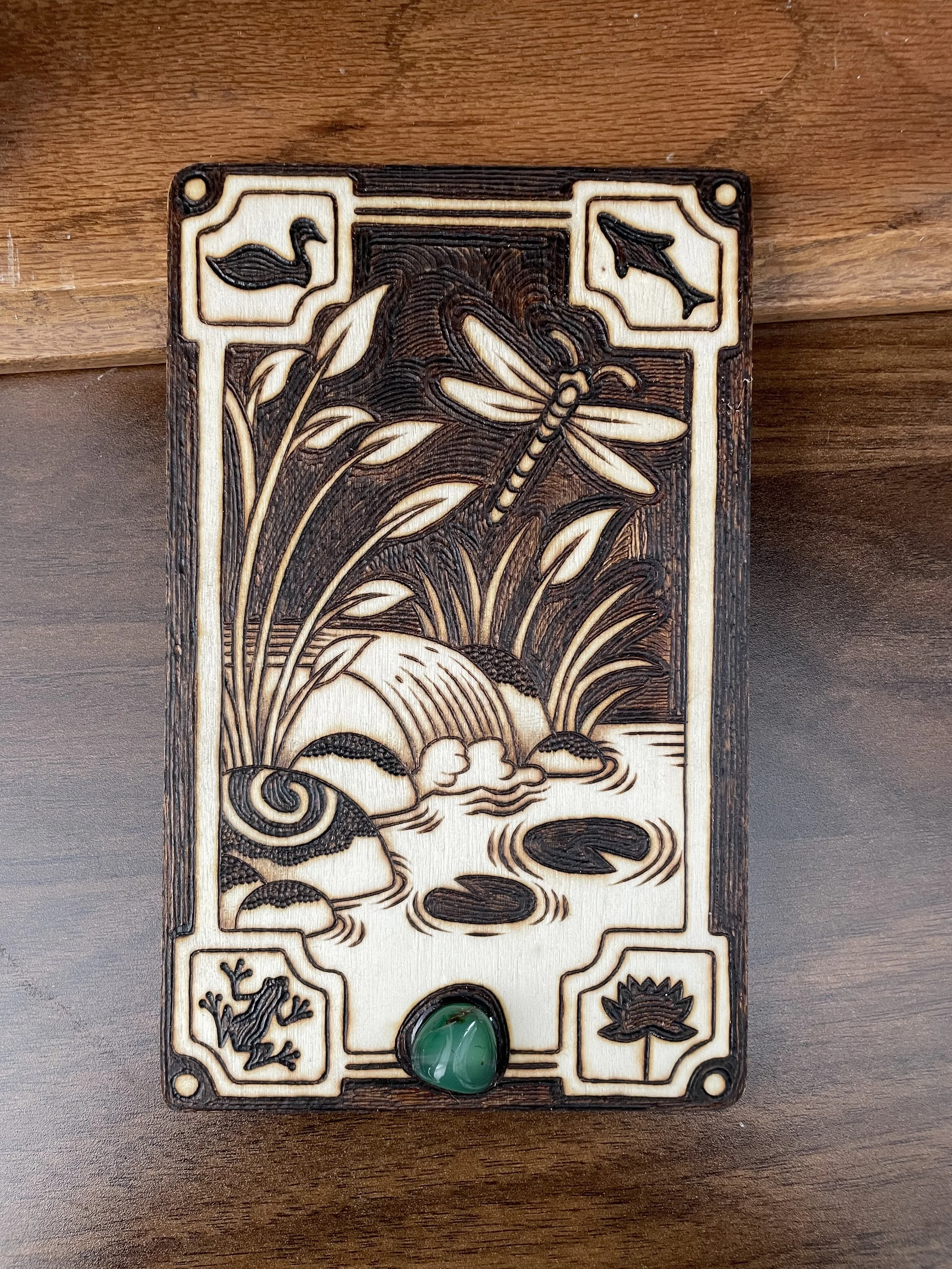 Gravure « Rivière » - Aventurine verte