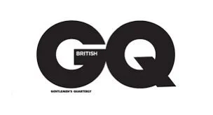 GQ magazine logo with the text 'BRITISH GENTLEMAN'S QUARTERLY' underneath.
