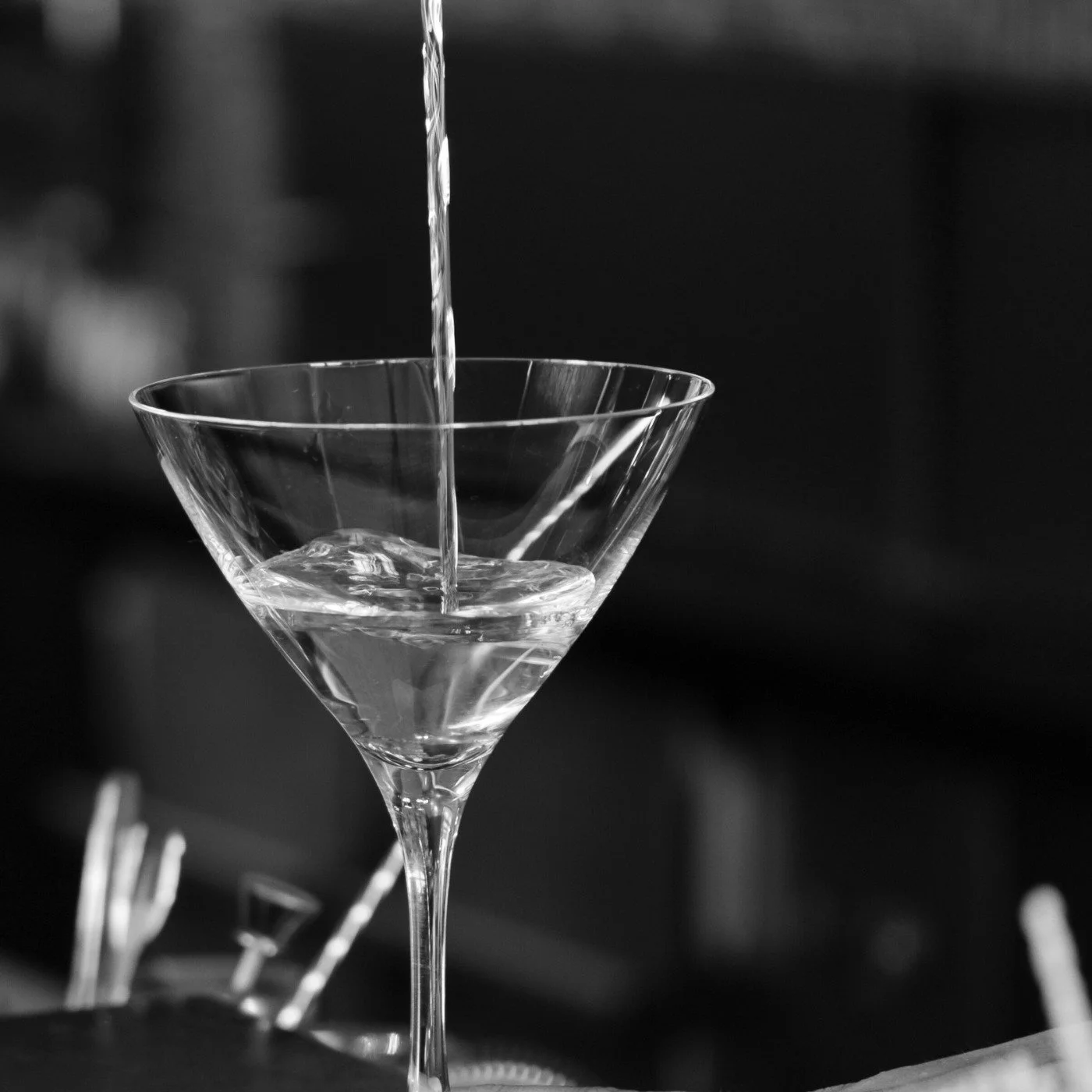 pouring a martini
