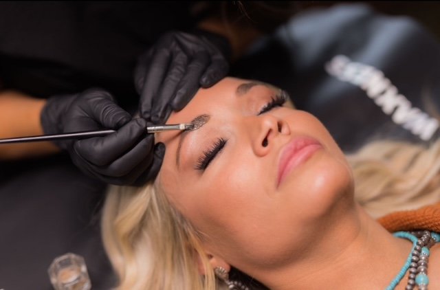 Eyebrow tinting service for natural brow definition at Innerbloom Wax Co., Kaufman, Texas