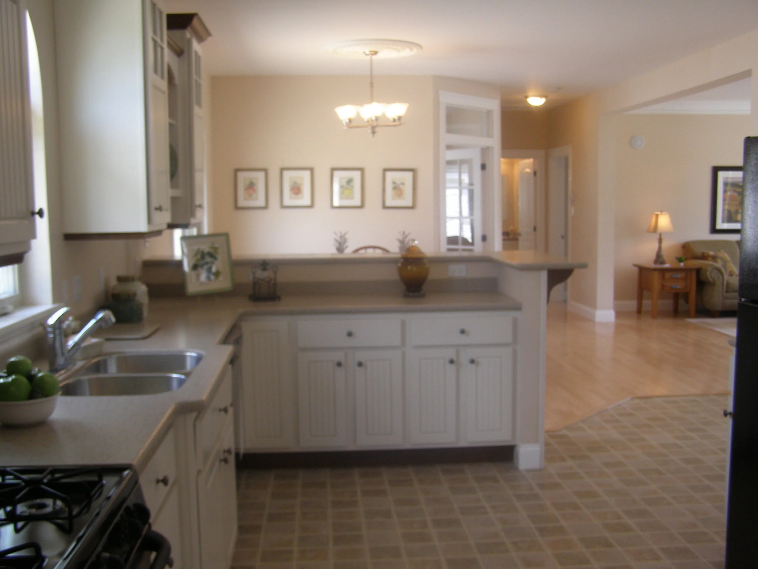 Kitchen into Living Space.