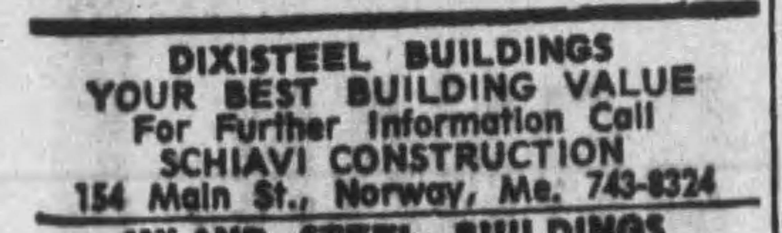 1966 Schiavi Construction advertisement