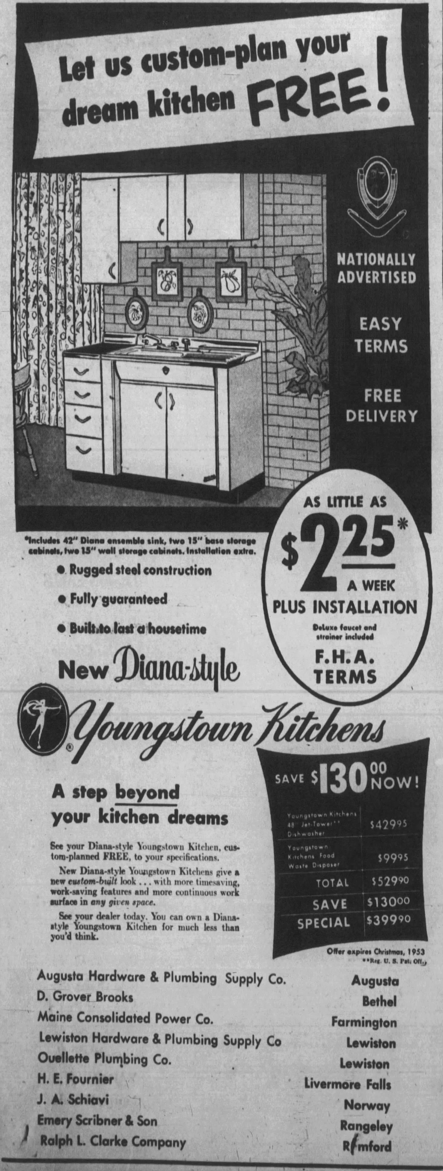1953 Youngstown Kitchen advertisement.