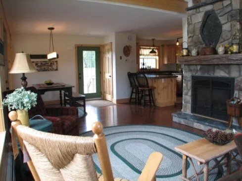 Living Room and Dining Area with Kitchen beyond.