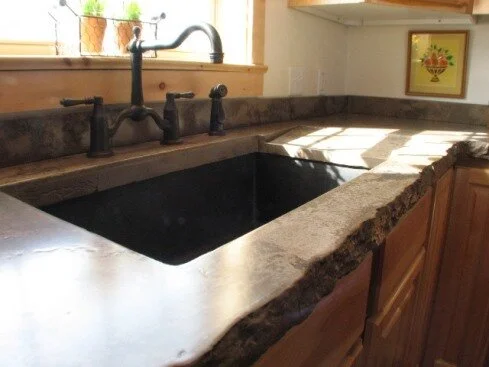 Concrete Counters w/ Soap Stone Sink.