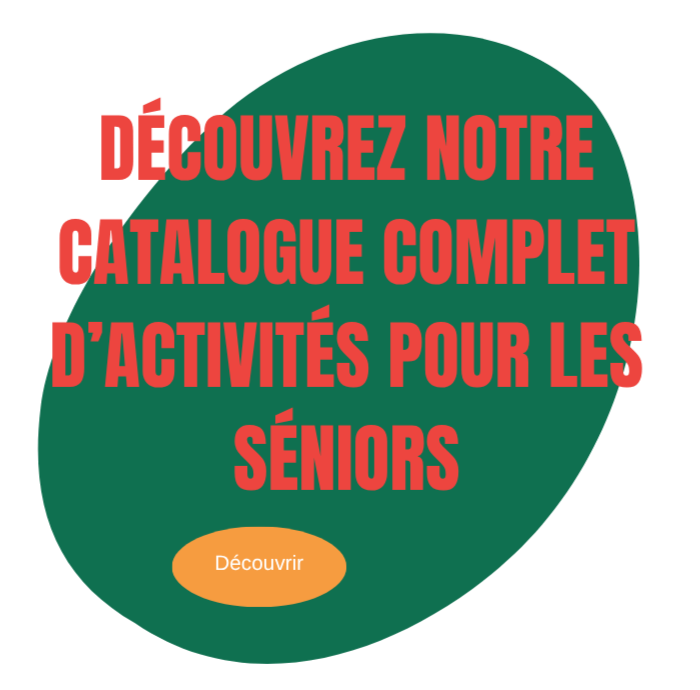 Un cercle vert avec un bouton orange 'Découvrir'.